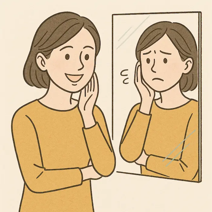 内心は気持ちがザワザワしている女性