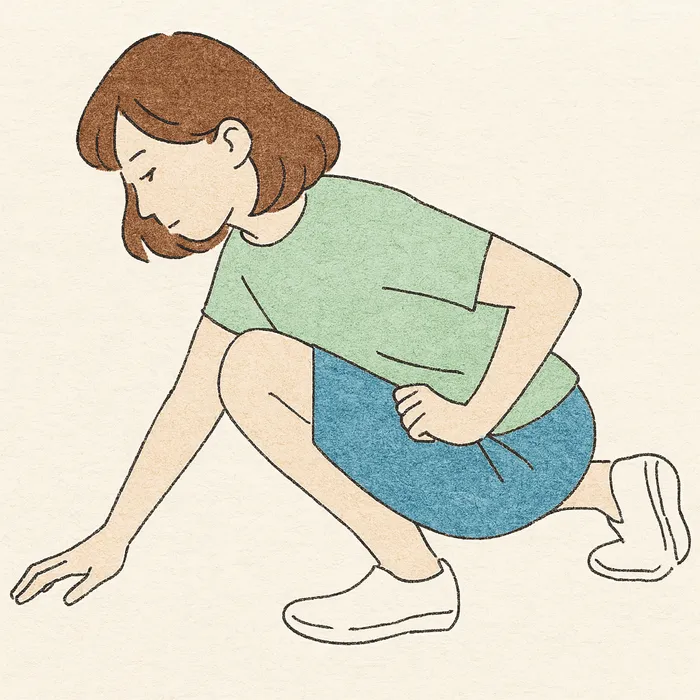 体の使い方の指導を受ける女性のイラスト