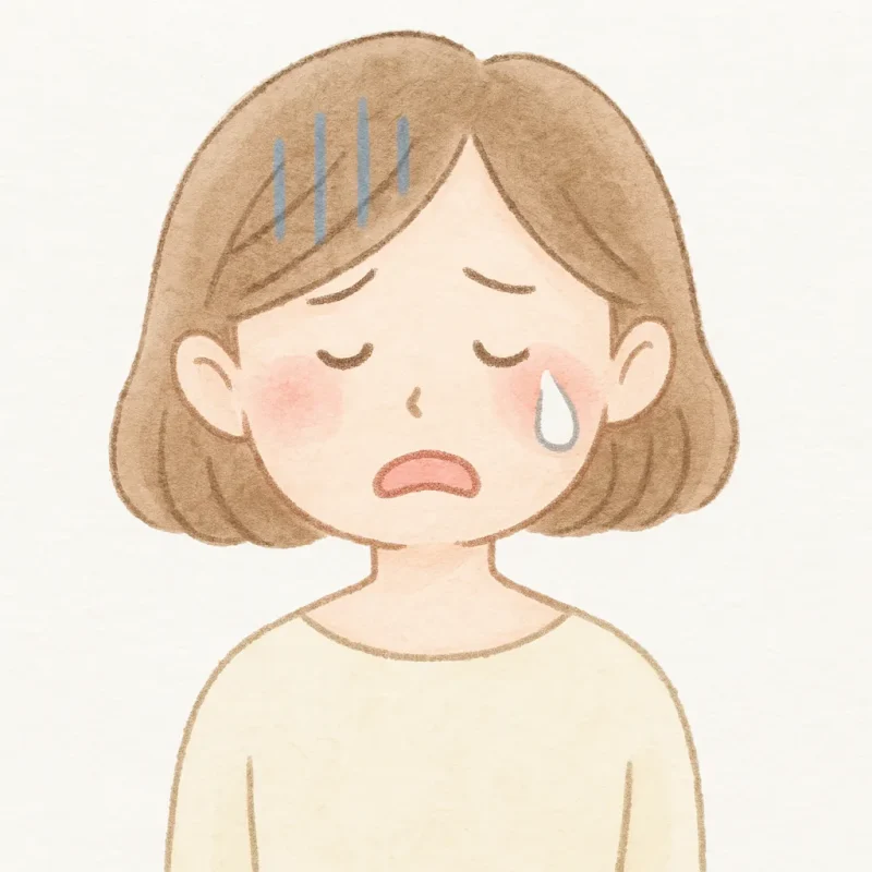 涙を流す女性のイラスト