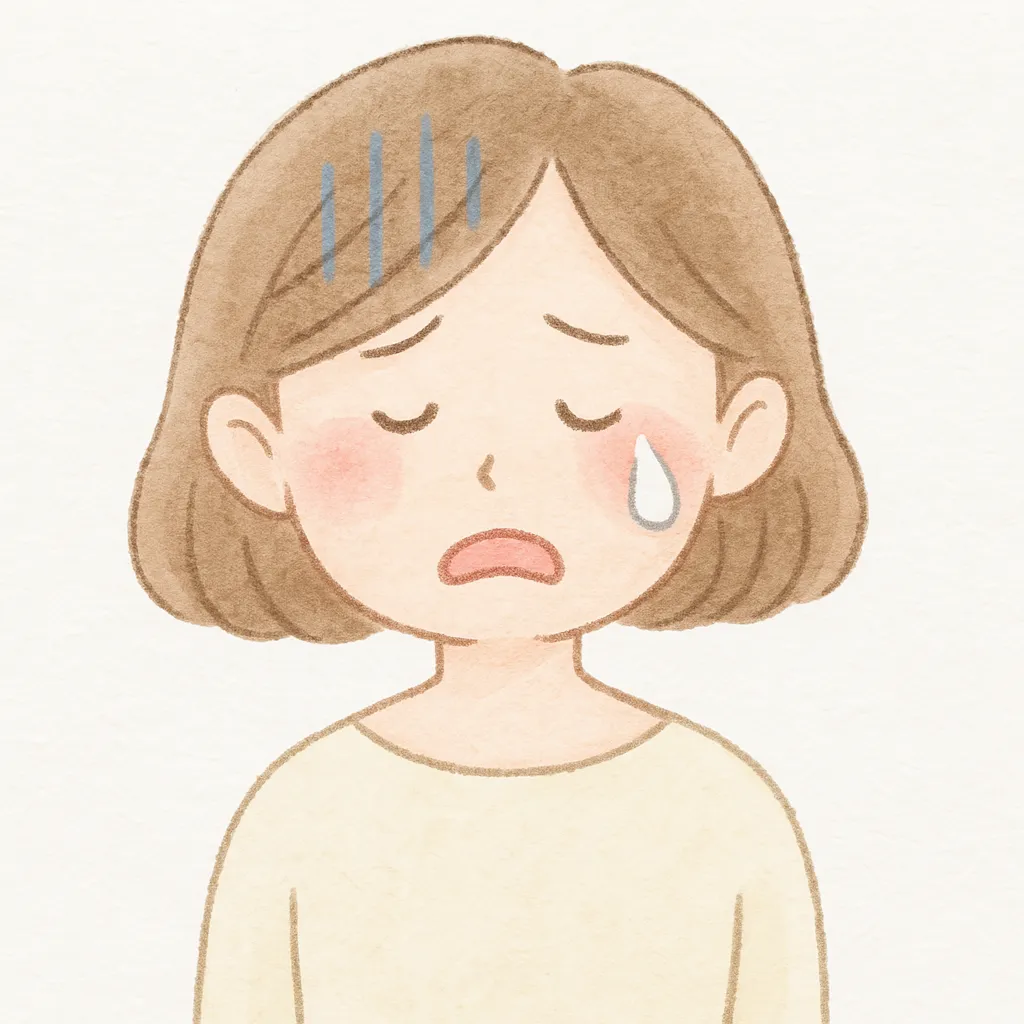 涙を流す女性のイラスト